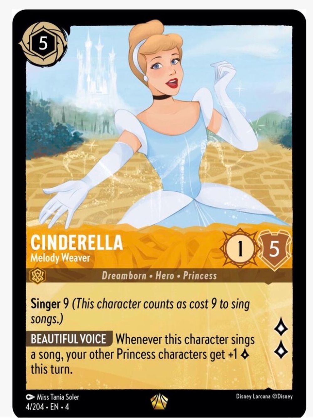 Cinderella Melody Weaver 4/204 Lorcana Card